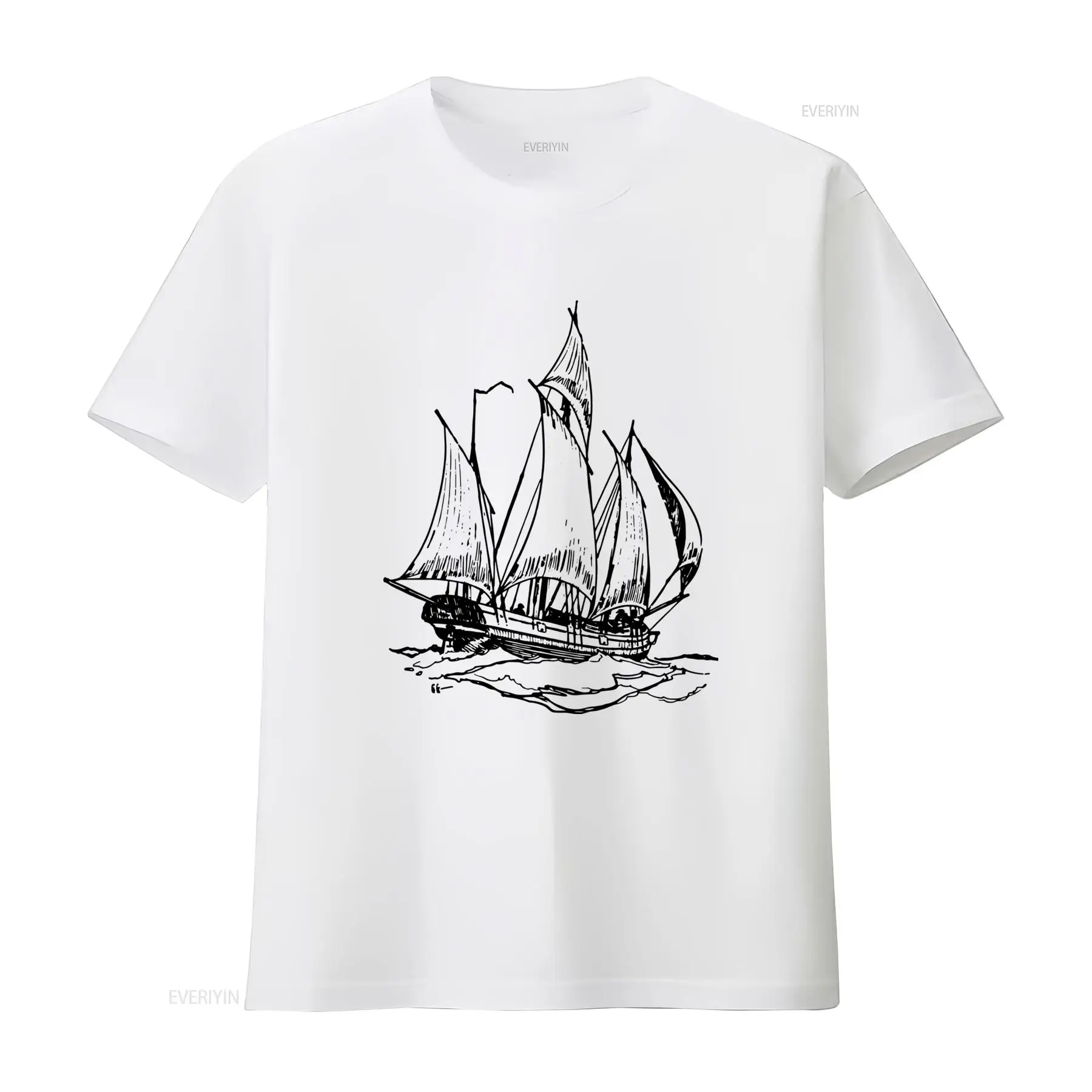 Vintage Yacht Fashion - T-shirt vintage classique imprimé bateau à