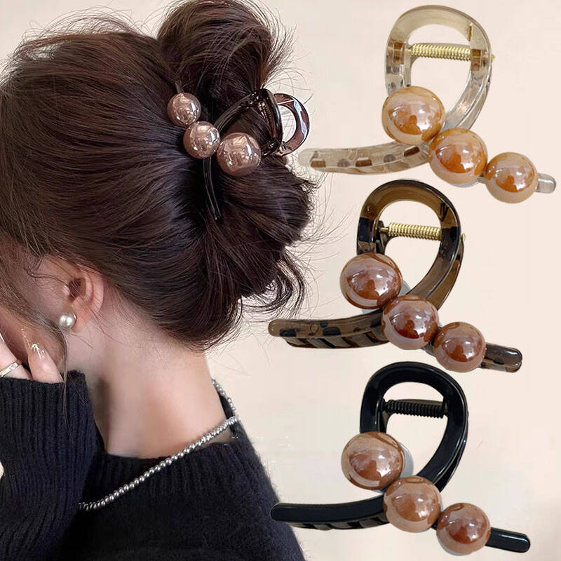 Vintage Fashion Ai - Pinces à cheveux croisées en perles