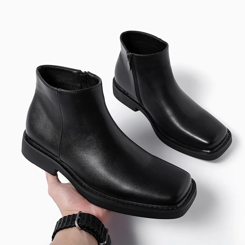 Vintage Fashion Mens - Noir nouvelle mode hommes chaussures en