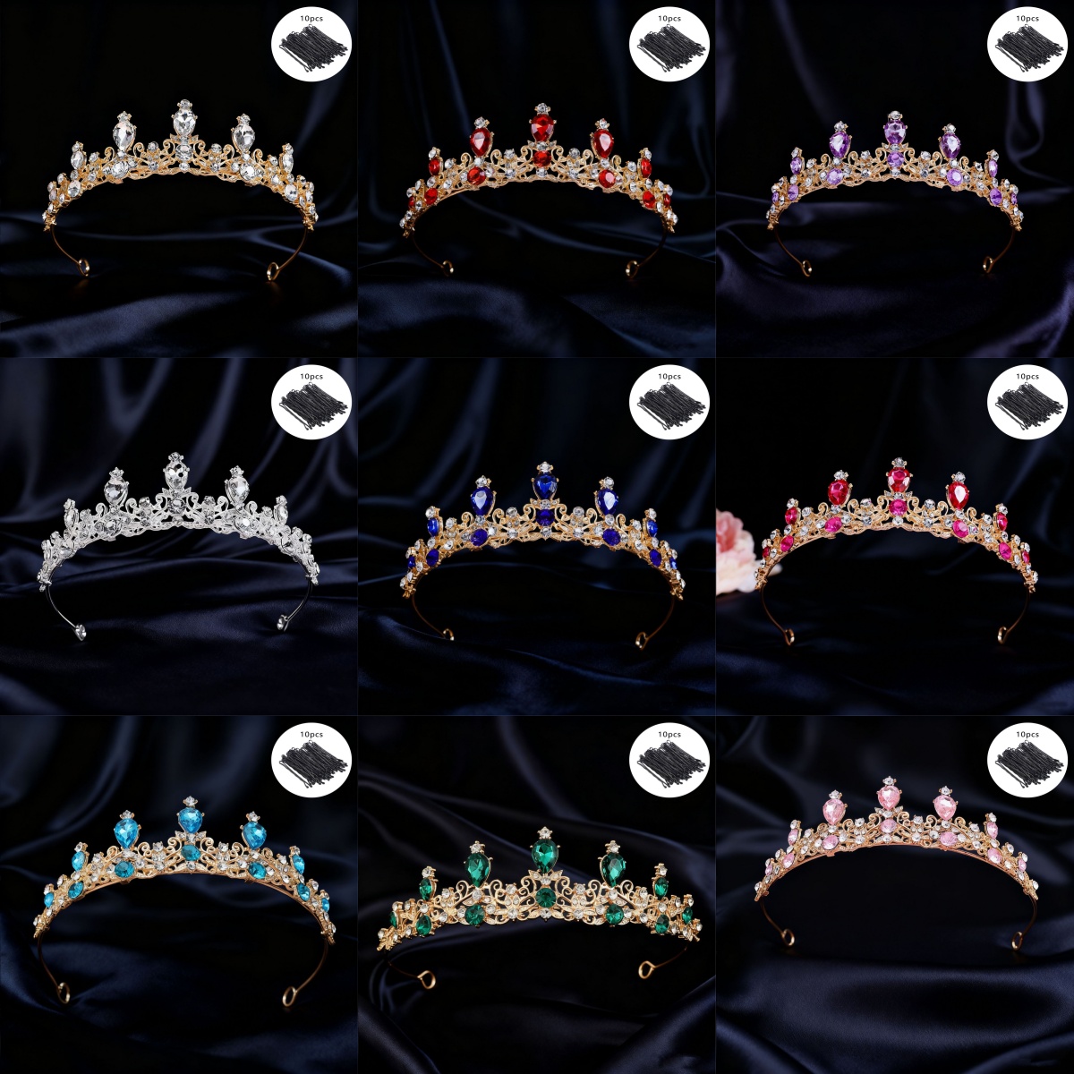 Vintage Fashion Queen - Tiare de mariée vintage avec strass,