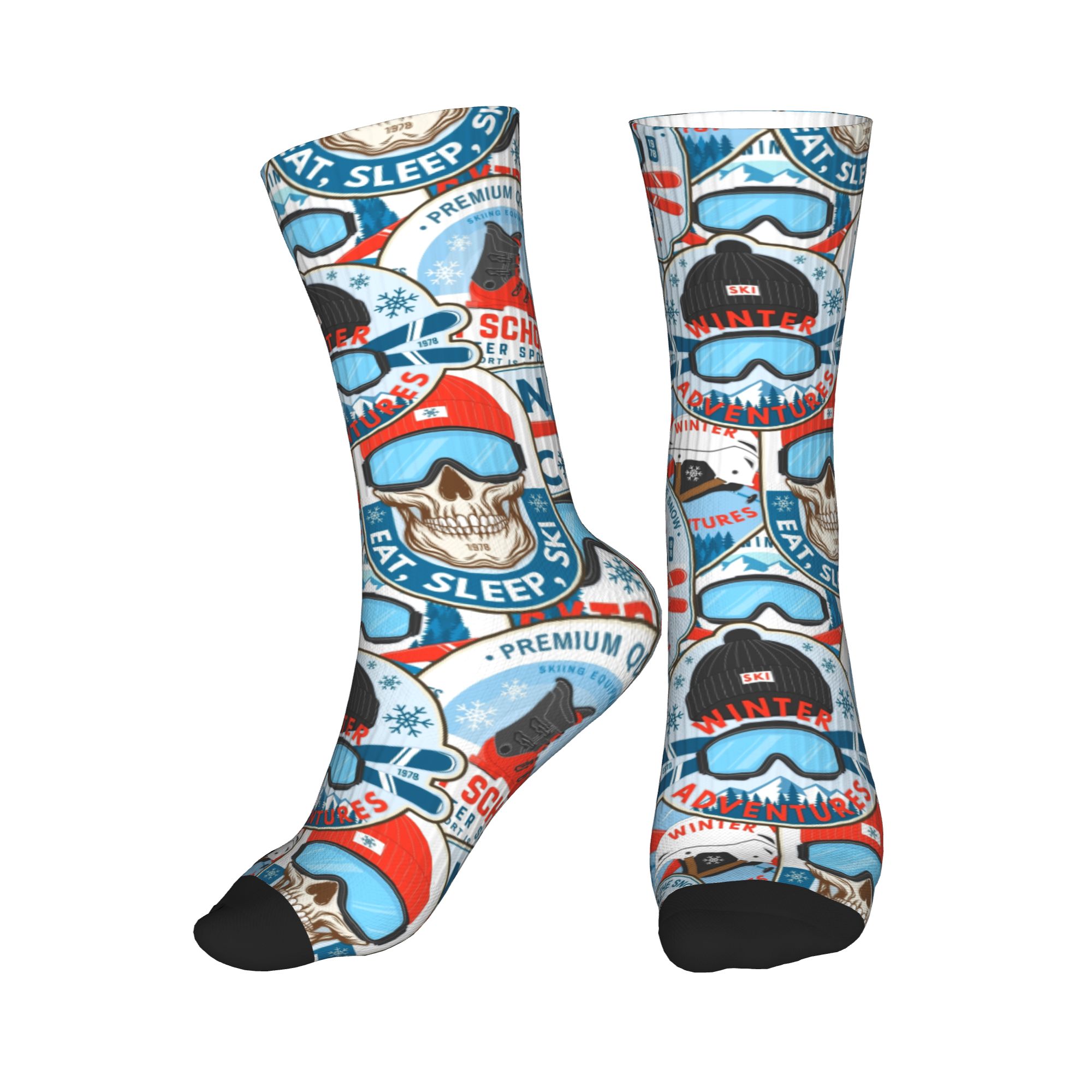 Vintage Fashion Mens - Chaussettes vintage rouges et bleues à