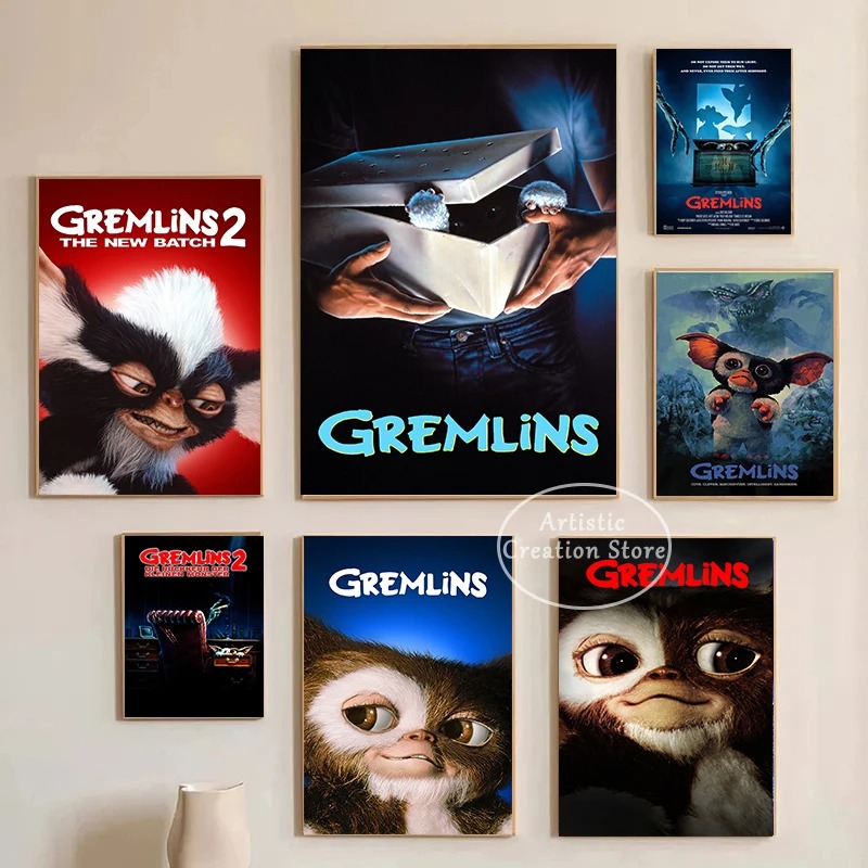 Vintage Fashion Illustrations - Affiche de film classique Gremlins, peinture