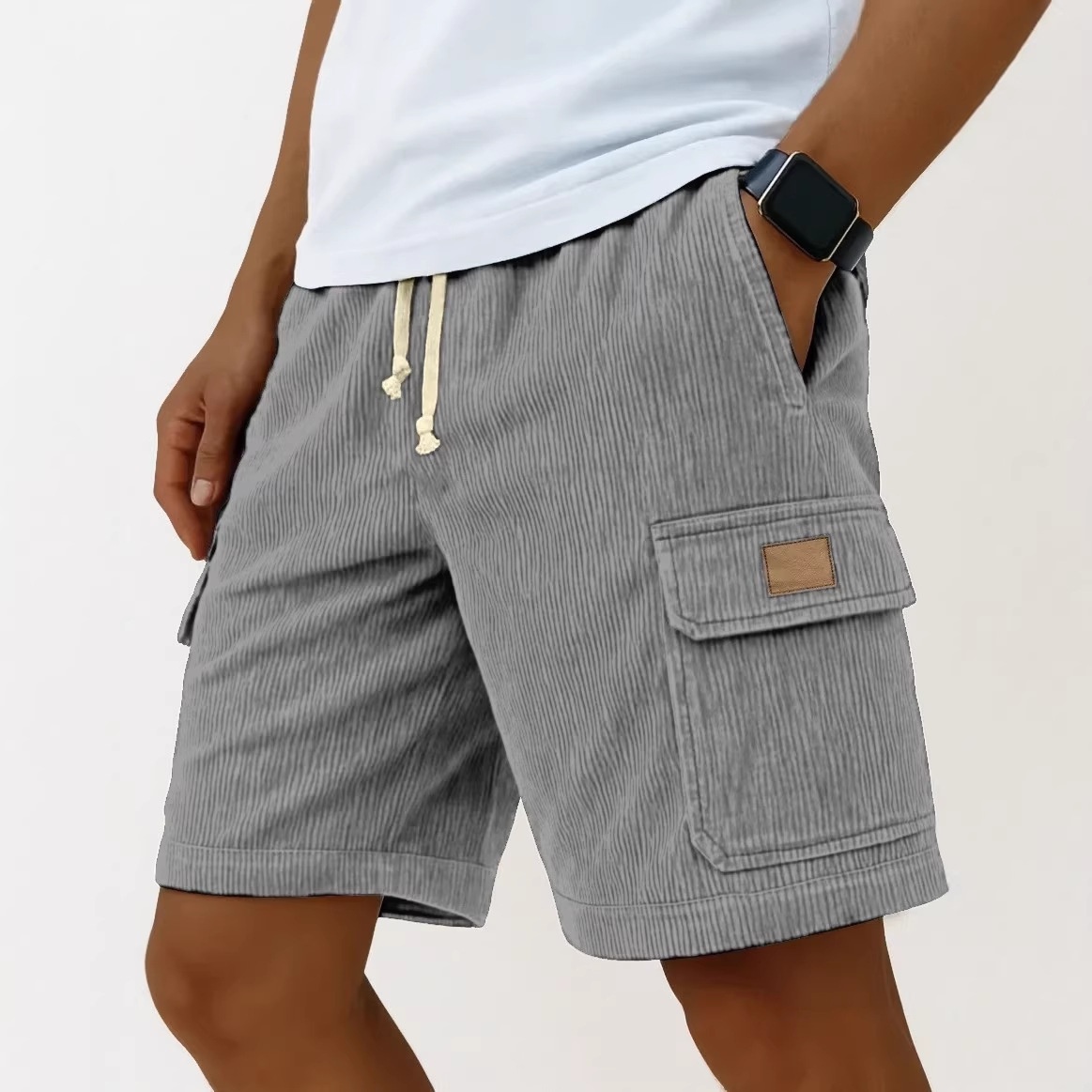 Vintage Fashion Eu - Shorts en velours côtelé pour hommes
