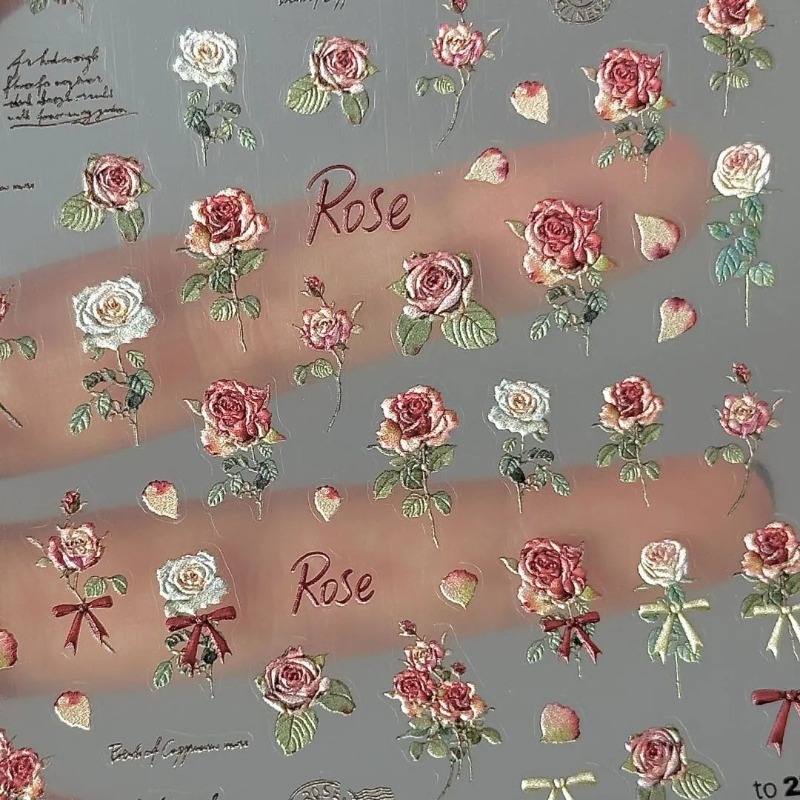 Vintage Fashion Magazine - Autocollant Rose rétro Ins, étiquette Scrapbooking,