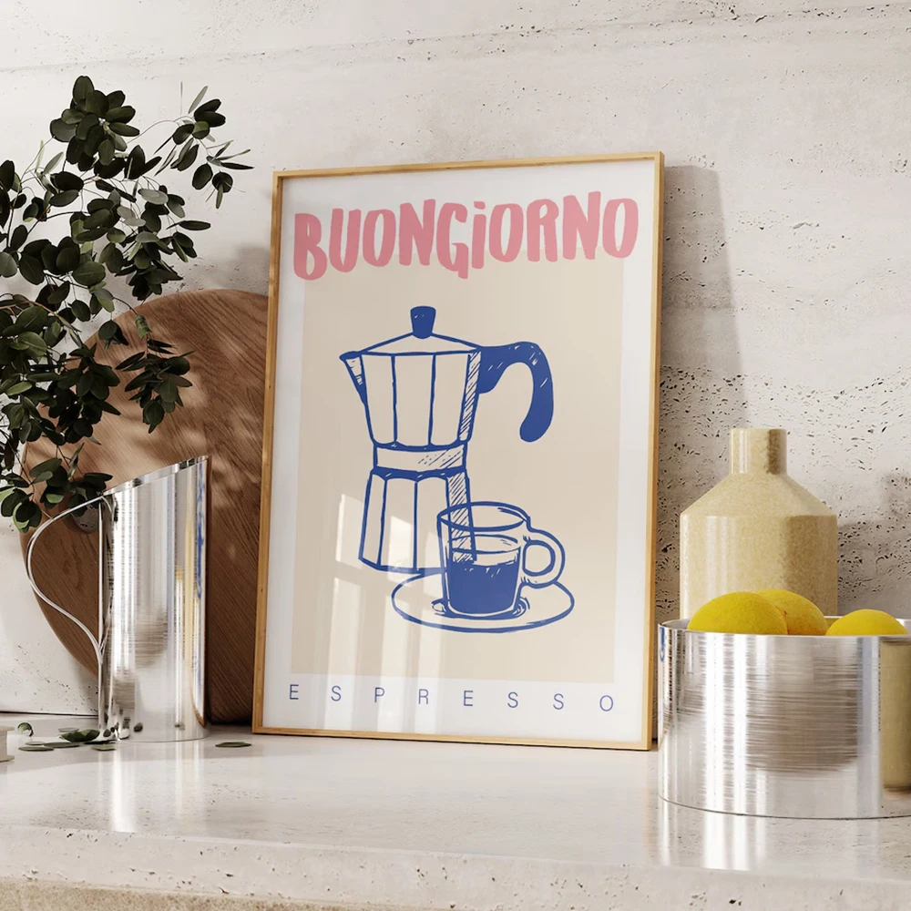 Vintage Fashion Wall Art - Impressions d'art mural expresso café moderne,