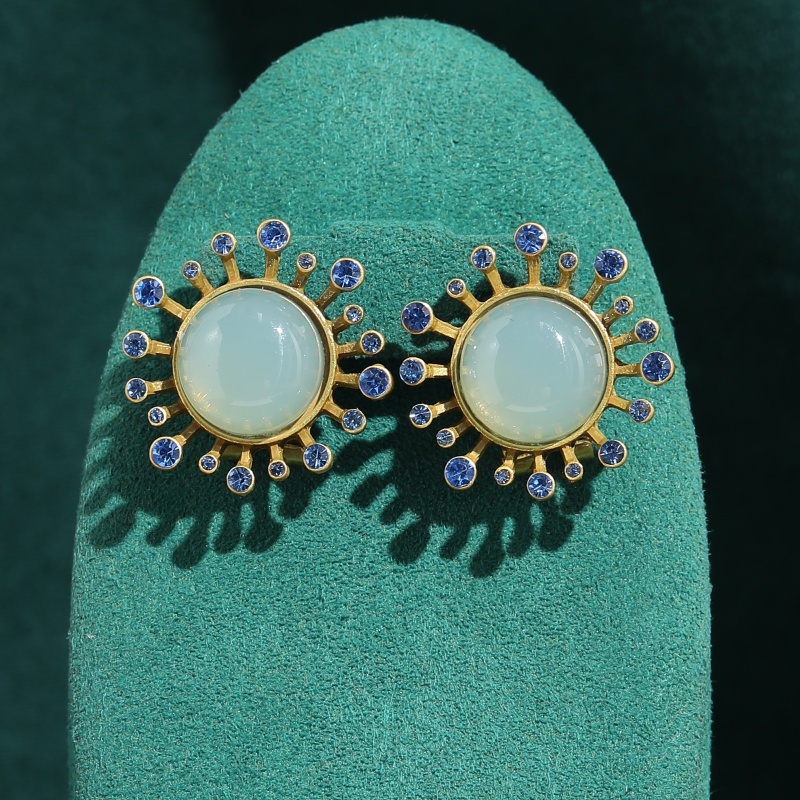 Vintage Fashion Jewelry Brands - Boucles d'oreilles vintage en agate verte,