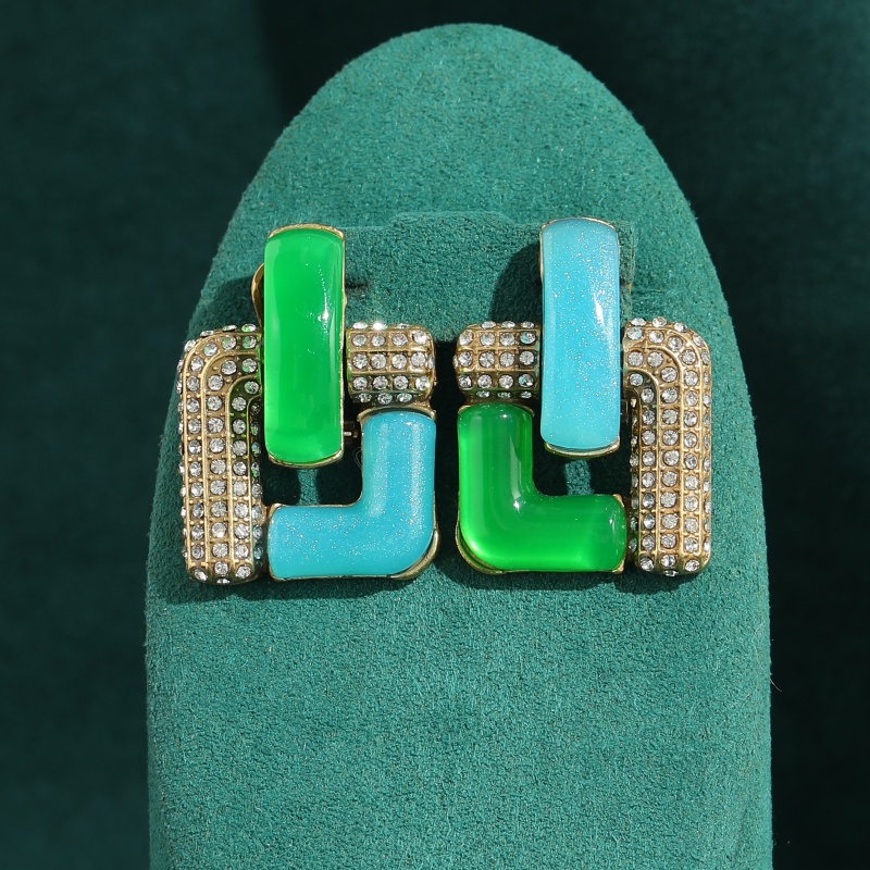 Vintage Fashion Jewelry Brands - Boucles d'oreilles carrées géométriques vintage en