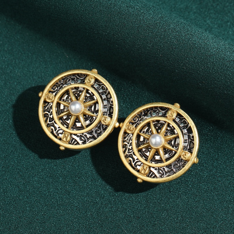 Vintage Fashion Jewelry Brands - Boucles d'oreilles boussole vintage pour femme,