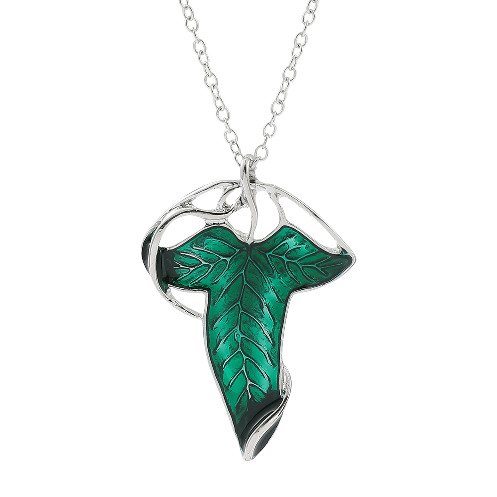 Vintage Fashion Ai - Collier pendentif feuille verte vintage, bijou