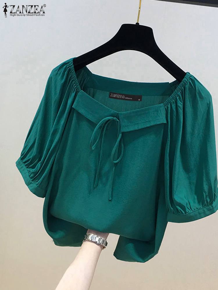 Vintage Fashion Style Female - ZANZEA Style coréen solide Blouse mode