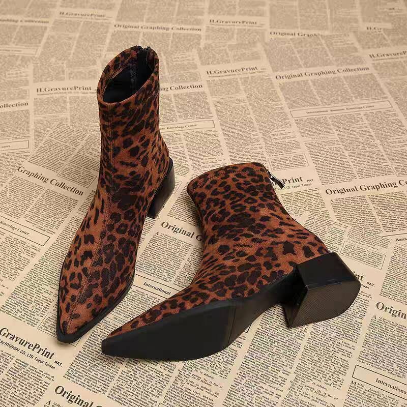 Vintage Fashion Style Female - Nouvelles bottines modernes à talon bas