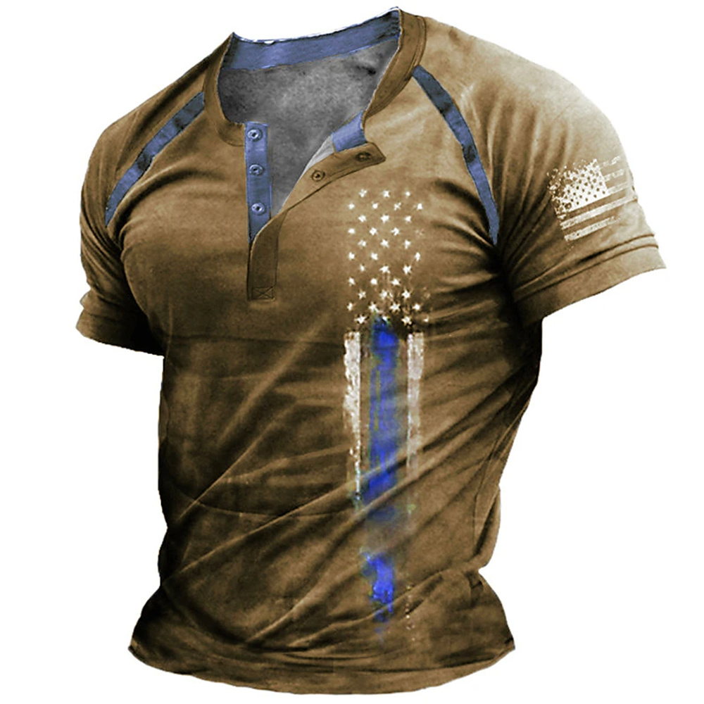 Vintage Fashion Mens - T-shirt décontracté pour homme à col
