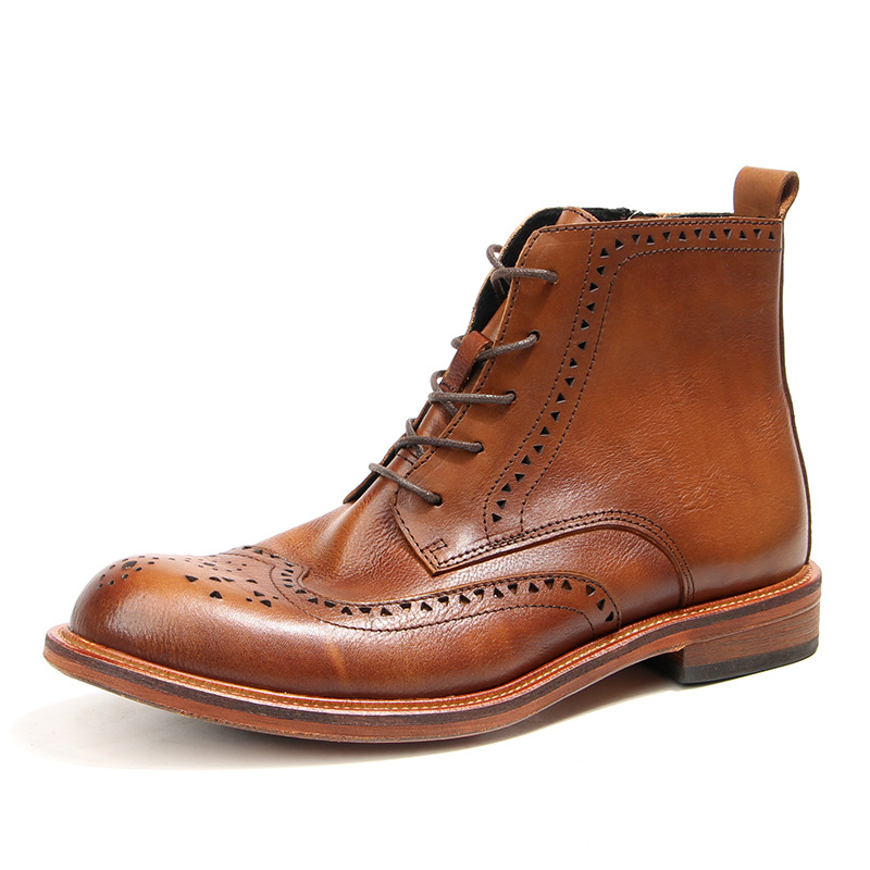 Vintage Fashion Mens - Bottines Chelsea Vintage en cuir véritable