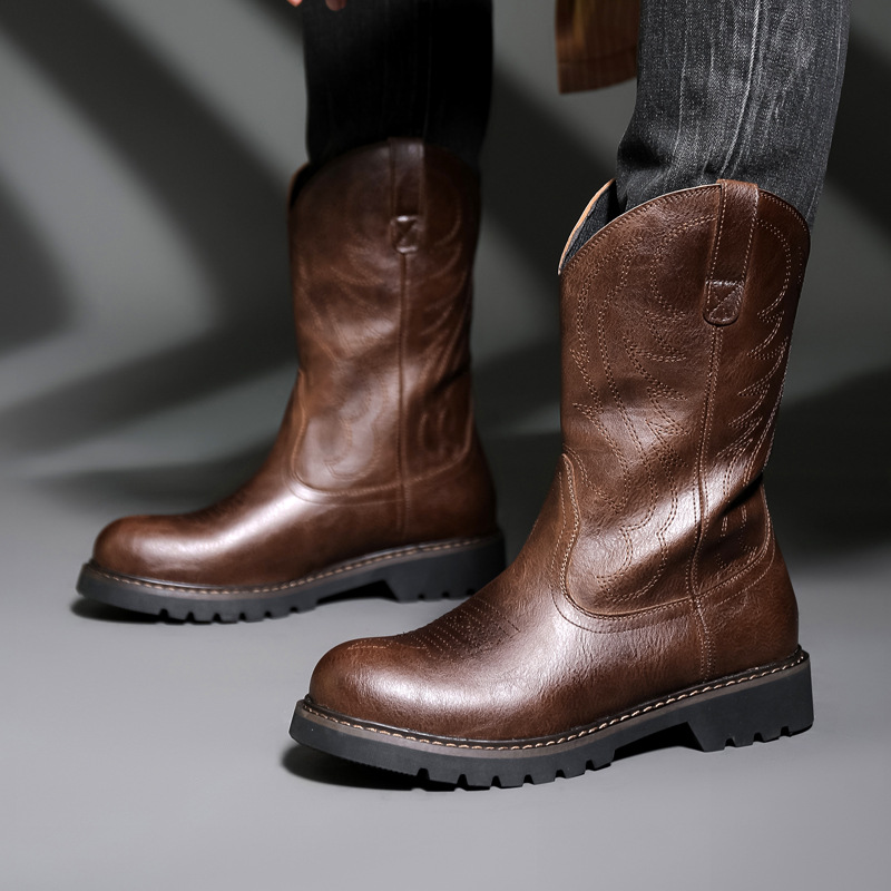 Vintage Fashion Mens - Mode hommes bottes De Cowboy nouvelle
