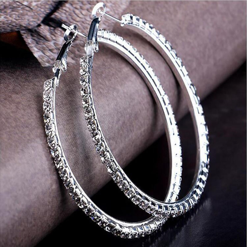 Vintage Fashion Jewelry Brands - Boucles d'oreilles créoles en cristal autrichien