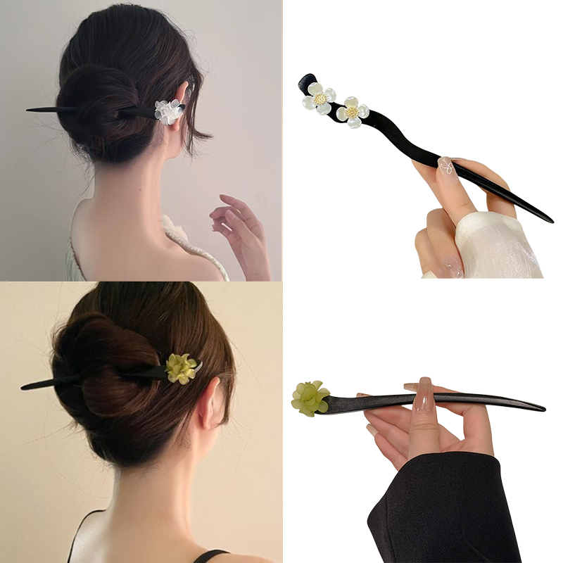 Vintage Fashion Ai - Bâtons de cheveux en bois de