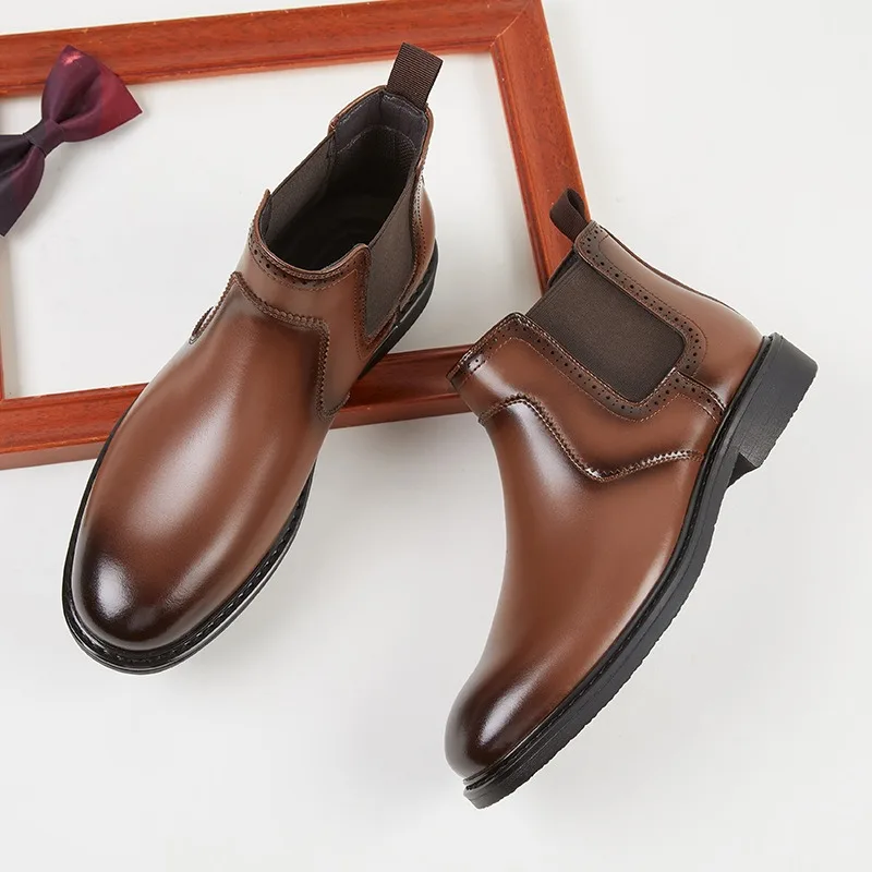 Vintage Fashion Mens - Bottes Oxford en cuir Vintage pour