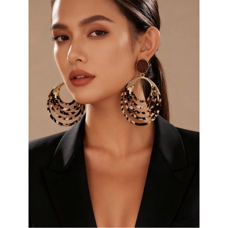 Vintage Fashion Illustrations - 1 paire de boucles d'oreilles faites