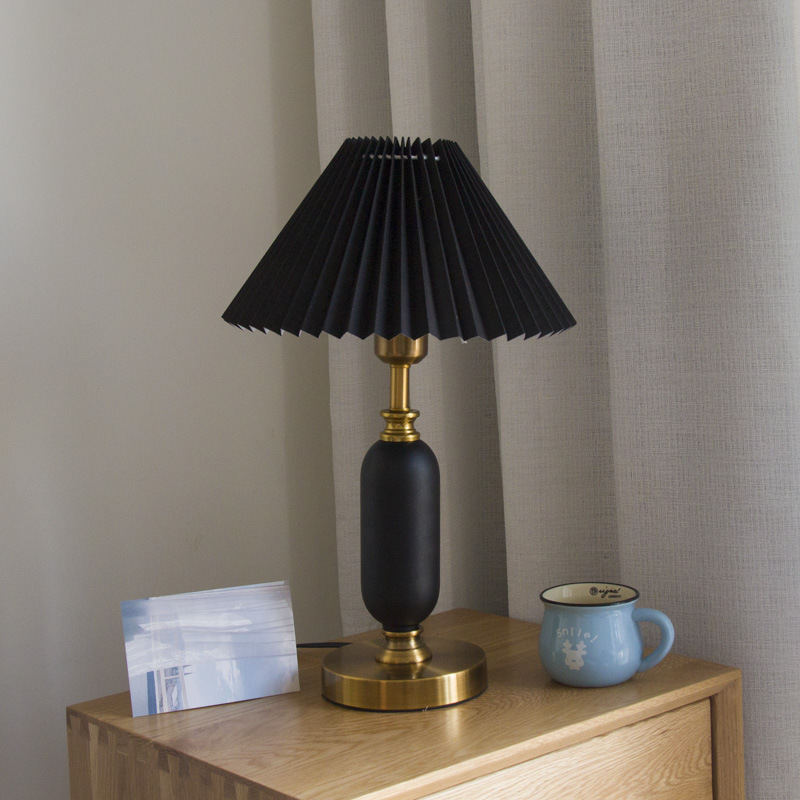Vintage Fashion Eu - Lampe de chevet plissée au design