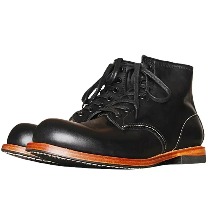 Vintage Fashion Mens - Bottes vintage cousues Goodyear pour hommes,