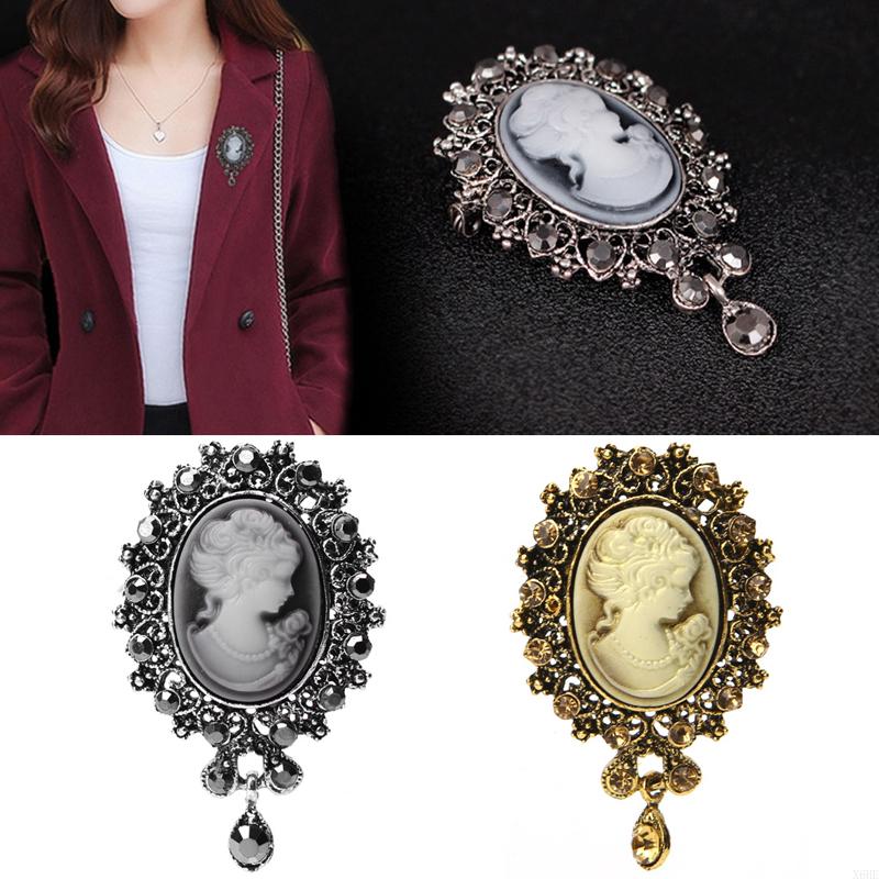 Vintage Fashion Queen - Broche de portrait de tête de