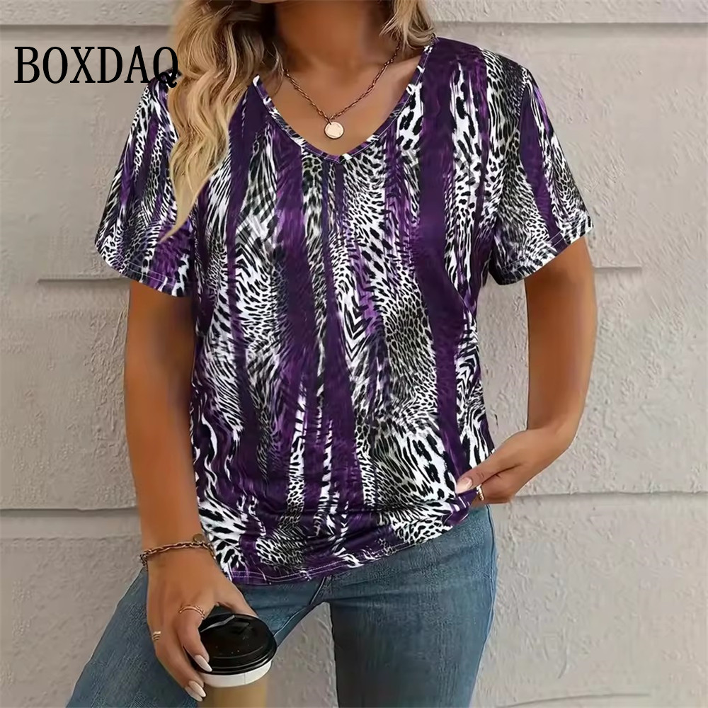 Vintage Fashion Ai - Été Vintage Léopard 3D Impression T-Shirt