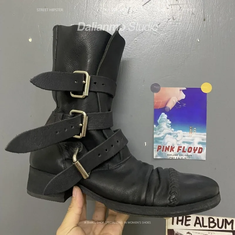 Bottes de moto en cuir véritab - Vintage Fashion Mens avis et prix