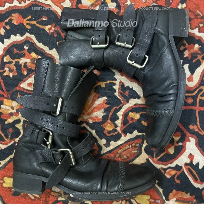 Bottes de moto en cuir véritab - Vintage Fashion Mens avis et prix