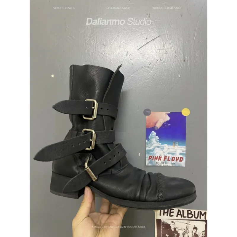 Bottes de moto en cuir véritab - Vintage Fashion Mens avis et prix