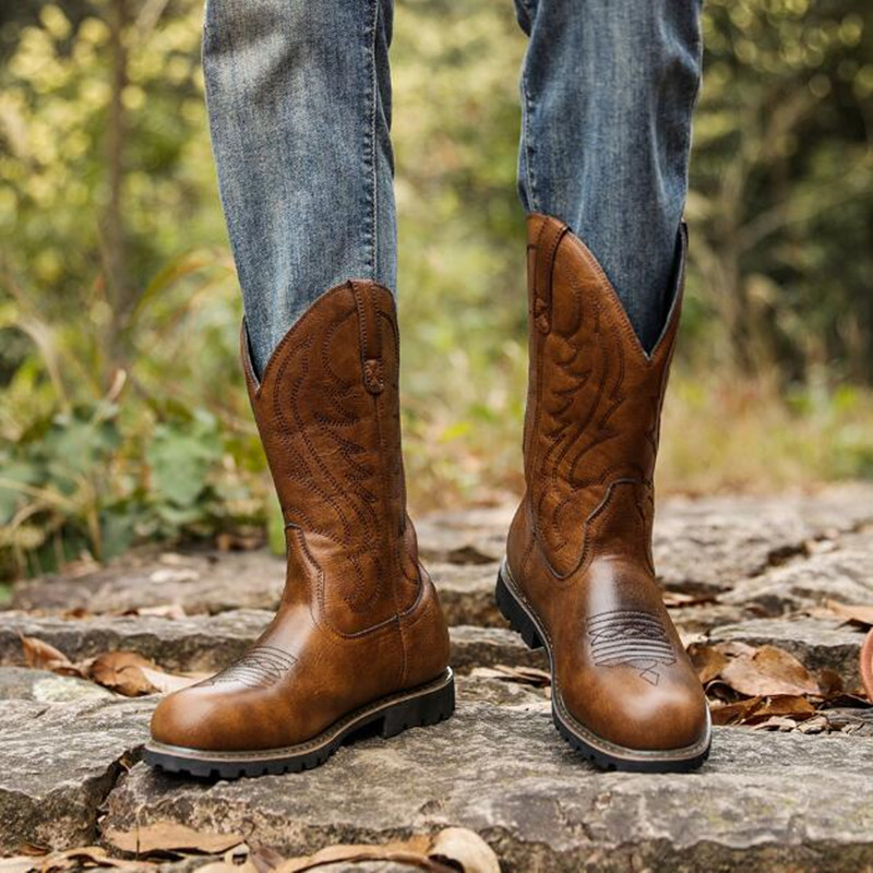Bottes de cowboy à enfiler pou - Vintage Fashion Mens avis et prix