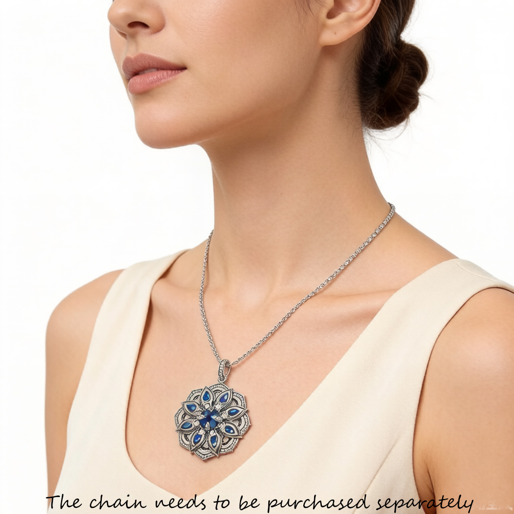 Pendentif fleur de Lotus bleue - Vintage Fashion Jewelry Brands avis et prix
