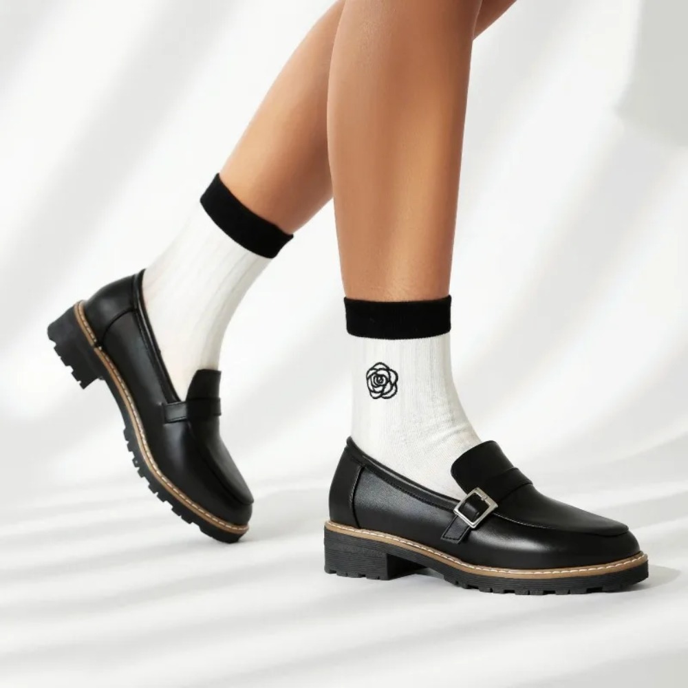 Mocassins noirs en cuir pour f - Vintage Slip Dress avis et prix