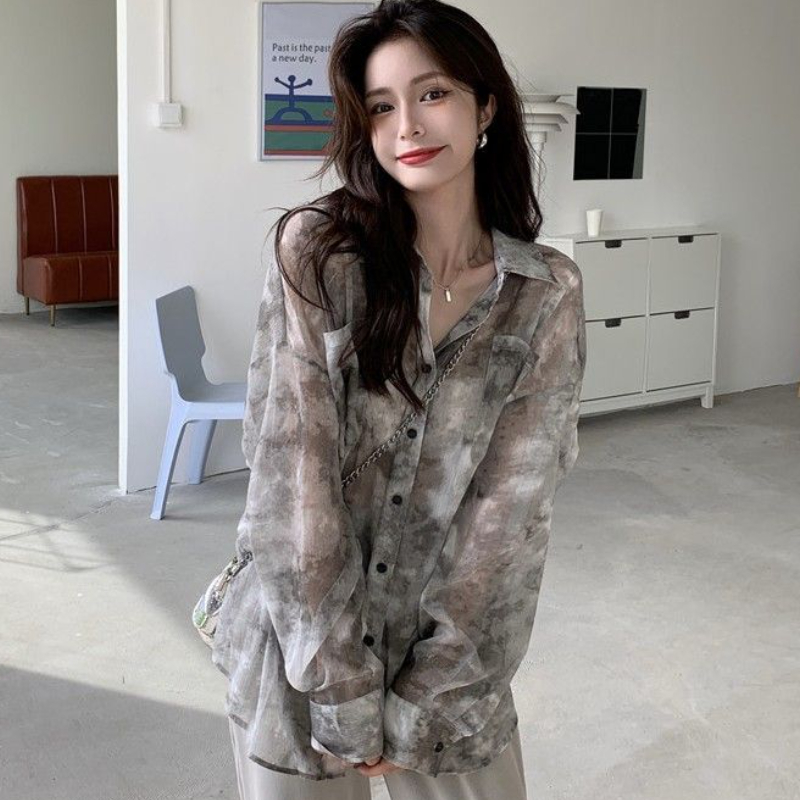 Tie Dye Chemises Femmes Lâche  - Vintage Fashion Style Female avis et prix