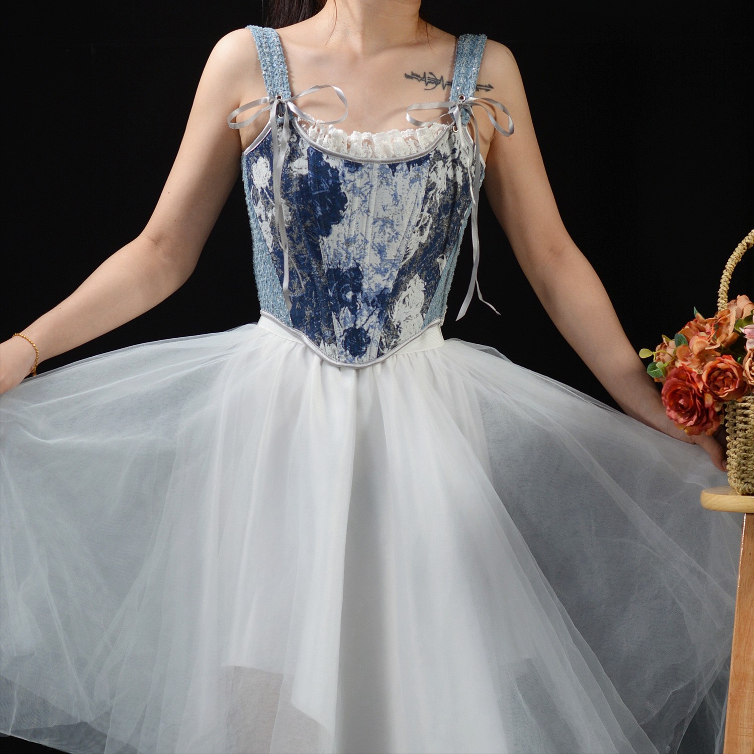 Corset Overbust à Imprimé Flor - Vintage Fashion Queen avis et prix