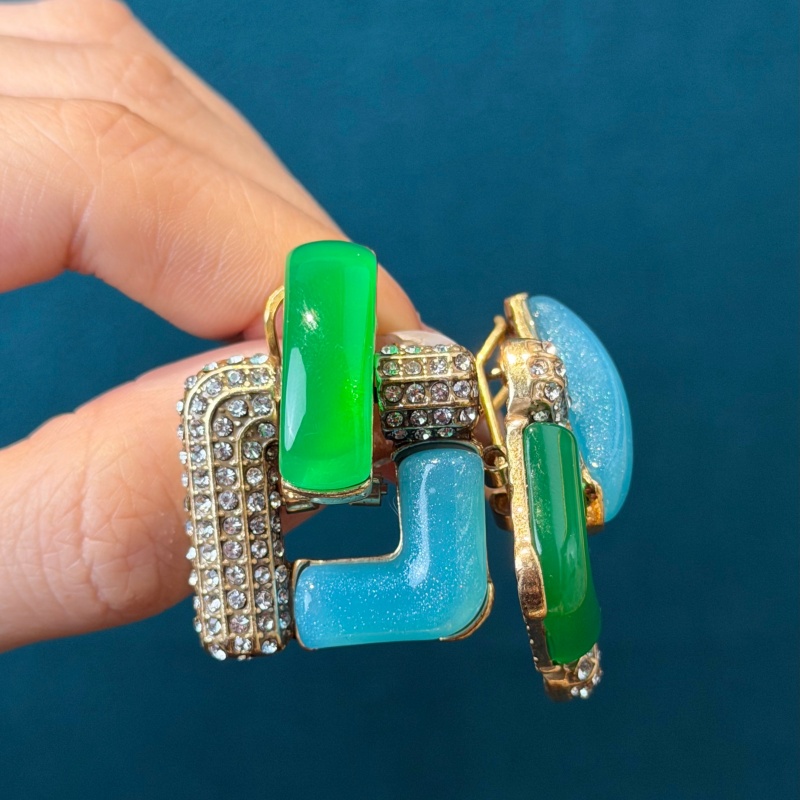 Boucles d'oreilles carrées géo - Vintage Fashion Jewelry Brands avis et prix