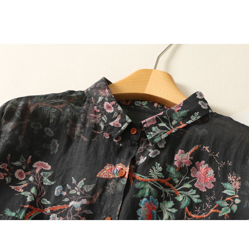 Chemise en lin à manches longu - Vintage Fashion Style Female avis et prix