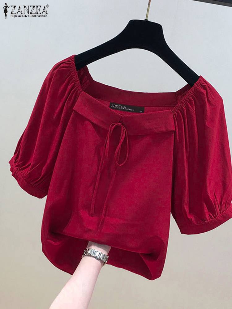 ZANZEA Style coréen solide Blo - Vintage Fashion Style Female avis et prix