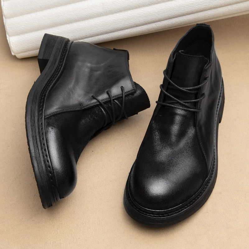 Bottes en cuir véritable vinta - Vintage Fashion Mens avis et prix