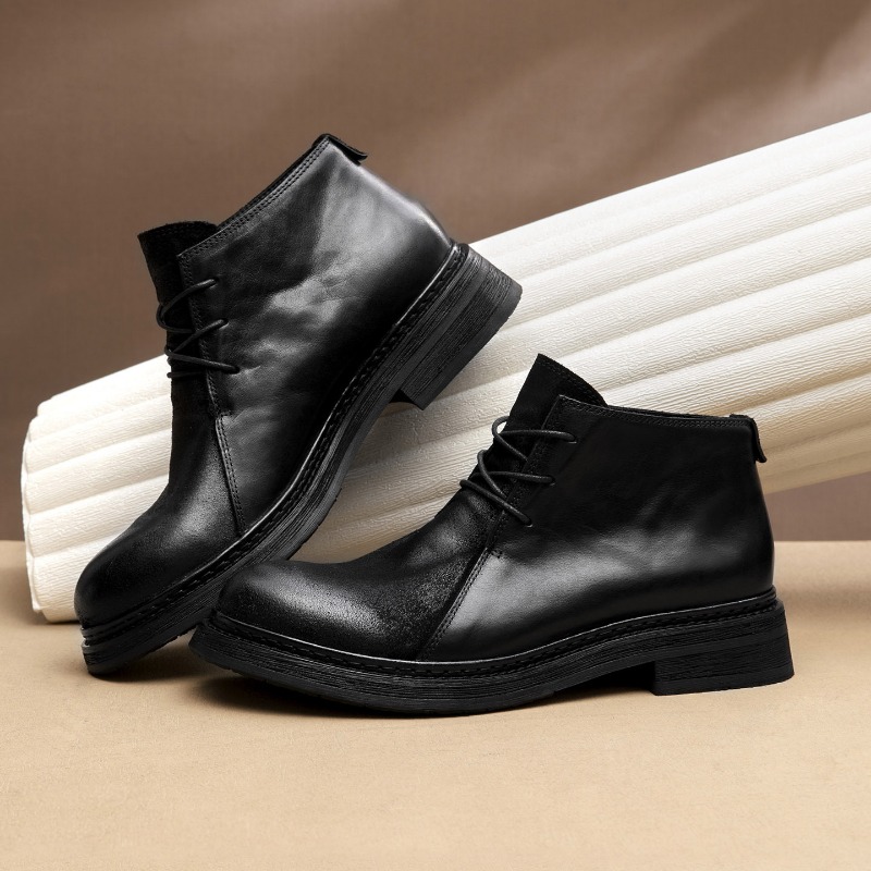 Bottes en cuir véritable vinta - Vintage Fashion Mens avis et prix