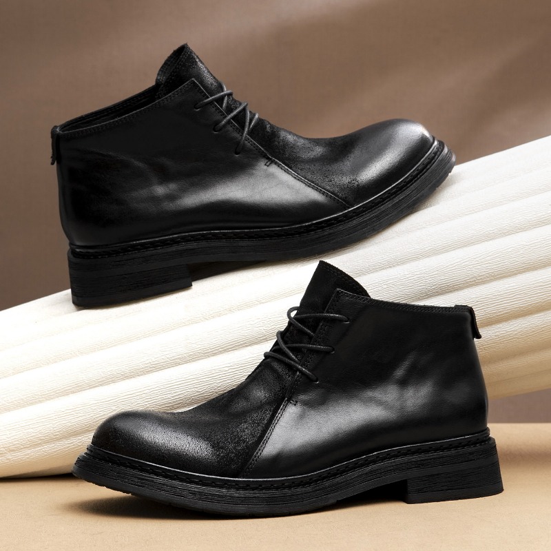 Bottes en cuir véritable vinta - Vintage Fashion Mens avis et prix