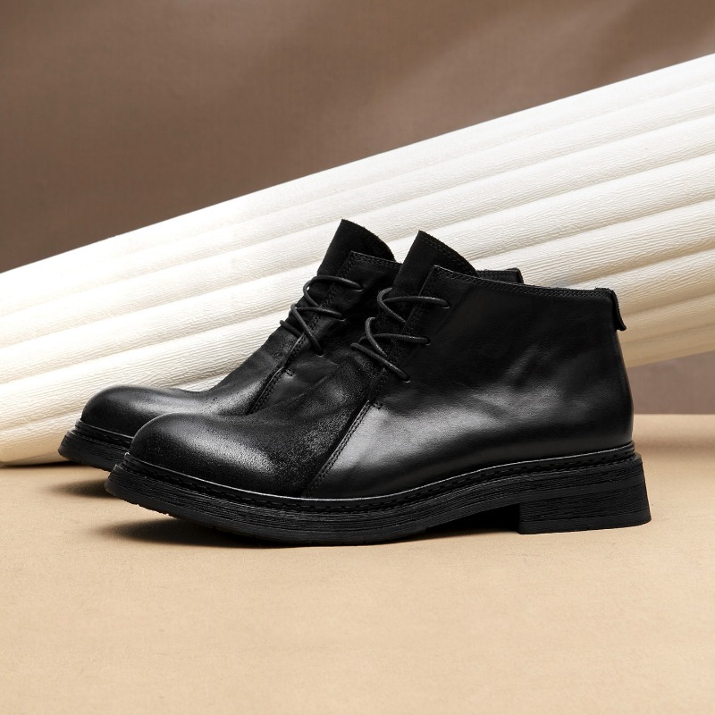 Bottes en cuir véritable vinta - Vintage Fashion Mens avis et prix